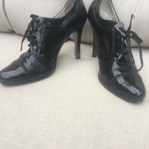 Tahari Mary Jane Patent Leather Lace-up Heels